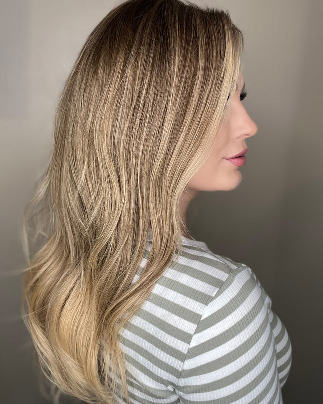 Celine| Lace Top Remy Human Hair Wig- Honey Blonde Balayage
