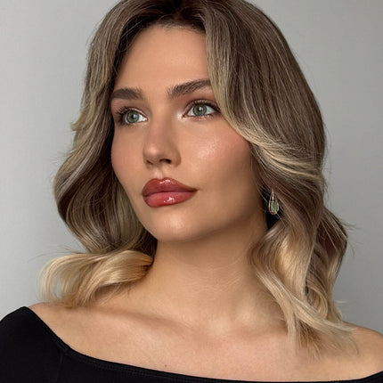 Adela| Lace Front Remy Human Hair Wig- Ashy Beige Blonde Ombre