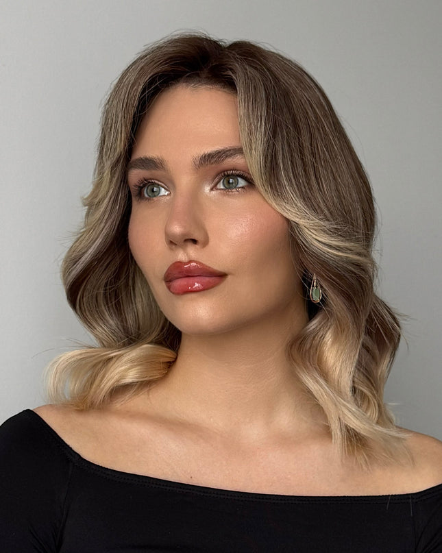 Adela| Lace Front Remy Human Hair Wig- Ashy Beige Blonde Ombre