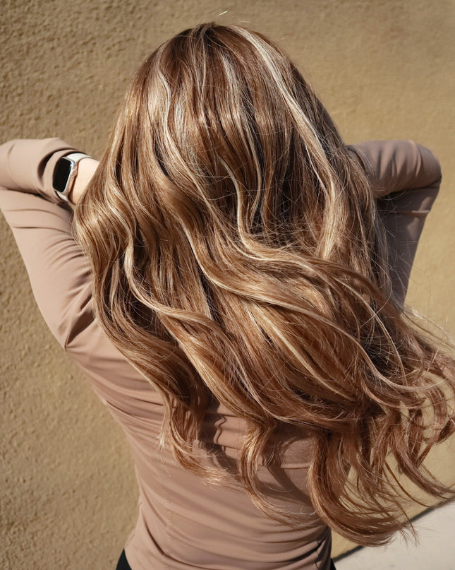 Charissa | Perruque de cheveux humains Remy - Balayage blond doré