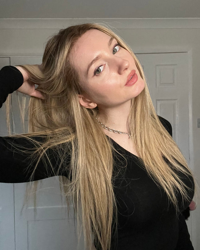 Cleo|  Lace Top Remy Human Hair Wig- Shade of blonde Ombre with highlights