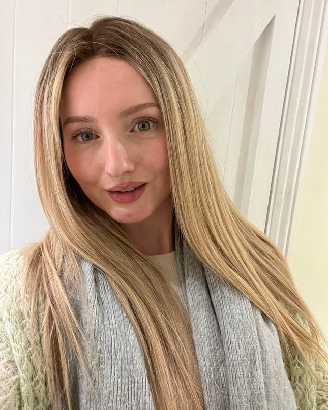 Cleo|  Lace Top Remy Human Hair Wig- Shade of blonde Ombre with highlights