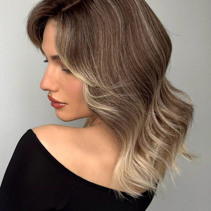 Adela| Lace Front Remy Human Hair Wig- Ashy Beige Blonde Ombre