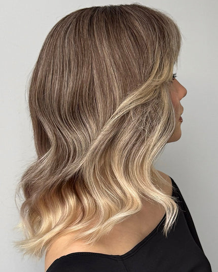 Adela| Lace Top Remy Human Hair Wig - Ashy Beige Blonde Ombre - Raregen Hair