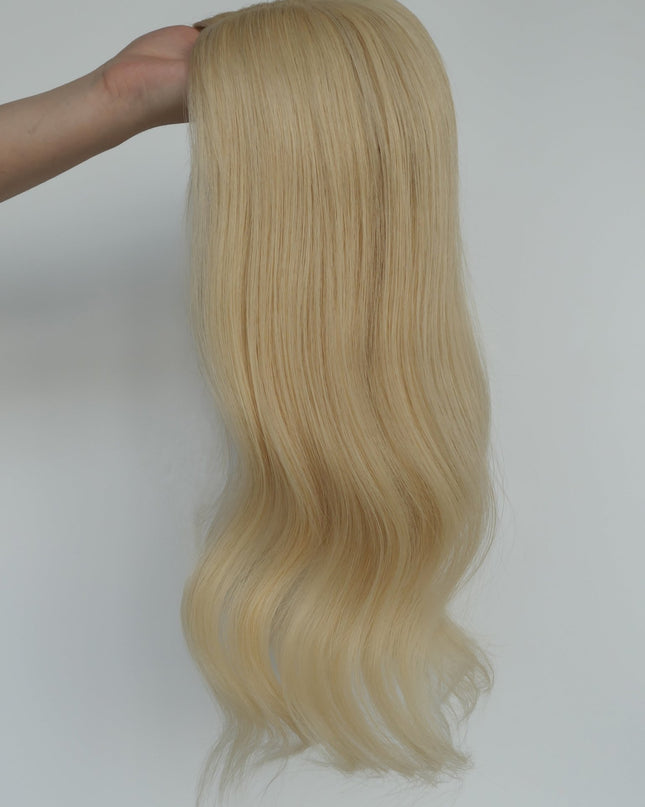 Alina | Human Hair Topper Silk Base in 6x6.5 Inch - Light Blonde - Raregen Hair