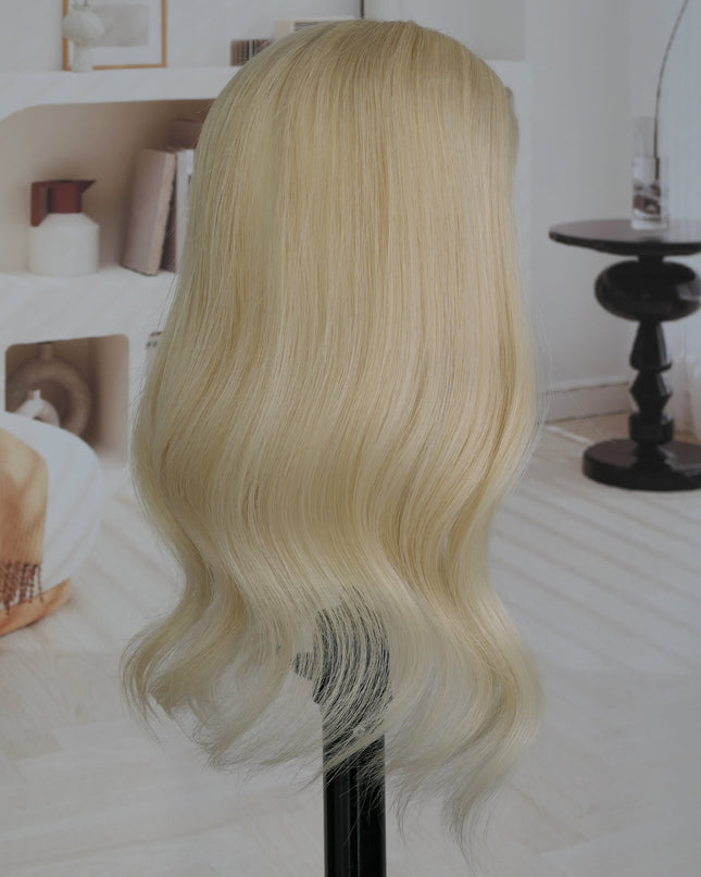 Alina | Human Hair Topper Silk Base in 6x6.5 Inch - Light Blonde - Raregen Hair