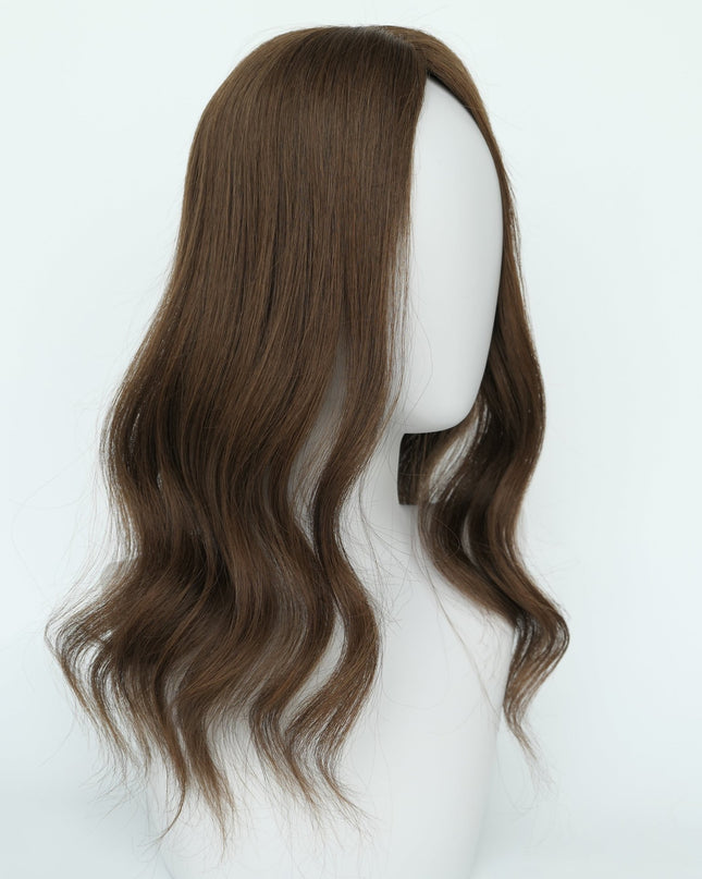 Amber | Human Hair Topper Silk Base in 6x6.5 Inch - Chestnut Brown - Raregen Hair