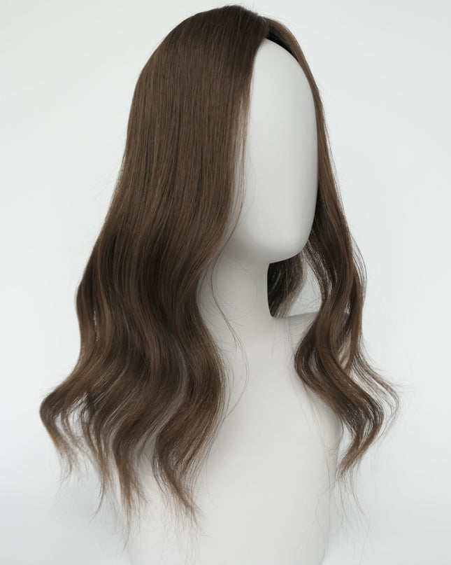 Amber | Human Hair Topper Silk Base in 6x6.5 Inch - Chestnut Brown - Raregen Hair