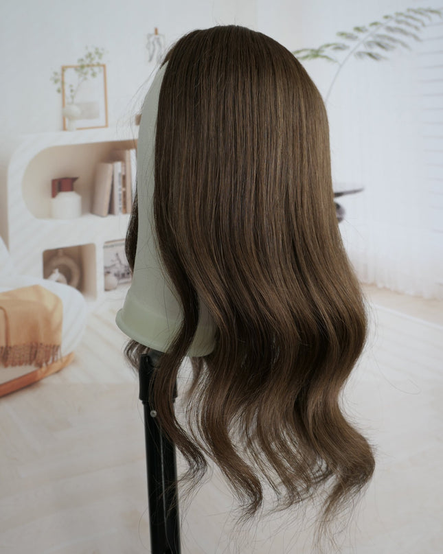 Amber | Human Hair Topper Silk Base in 6x6.5 Inch - Chestnut Brown - Raregen Hair