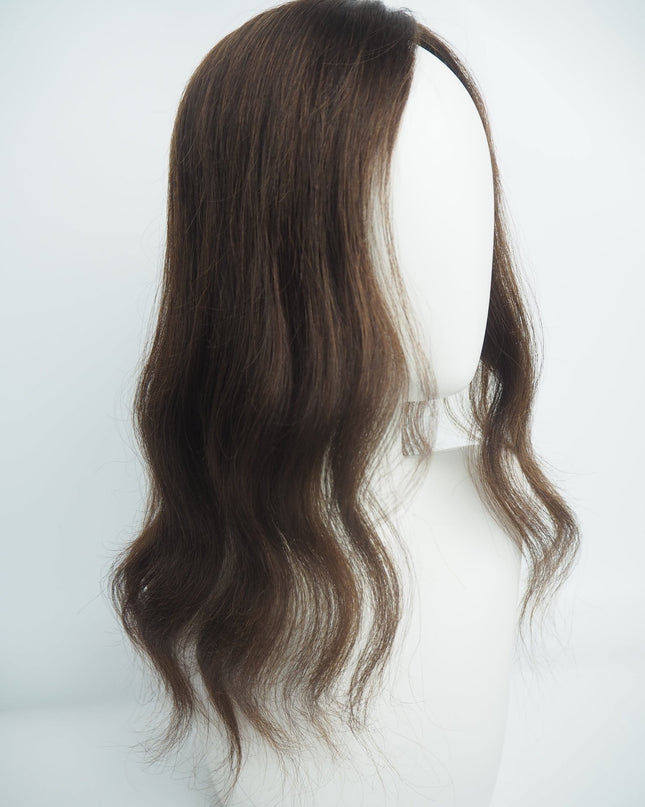 Anya| Human Hair Topper Silk Base in 6x6.5 Inch - Chocolate Brown - Raregen Hair