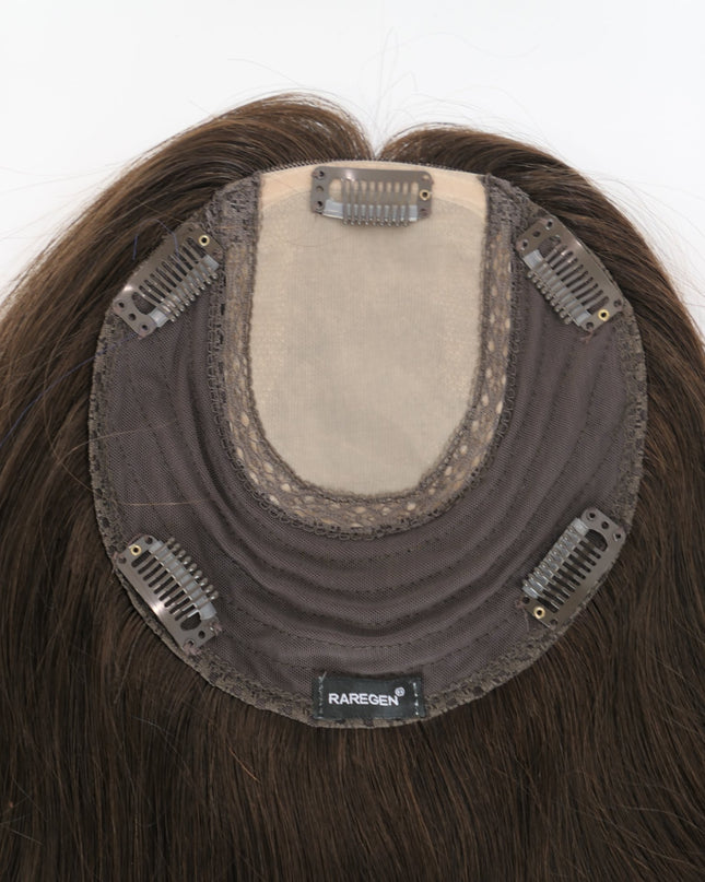 Anya| Human Hair Topper Silk Base in 6x6.5 Inch - Chocolate Brown - Raregen Hair