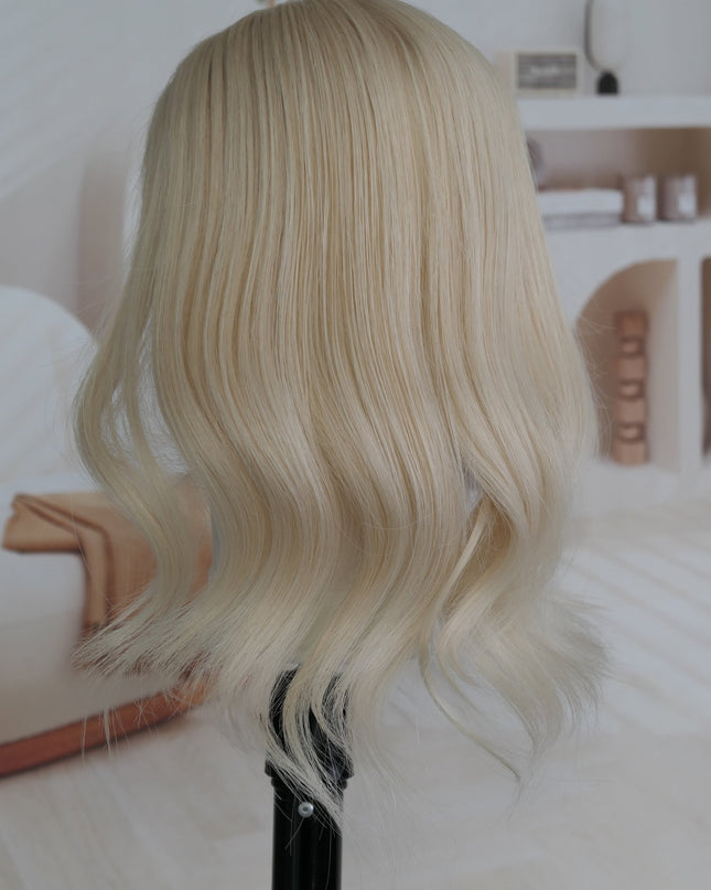 Aspen | Human Hair Topper Silk Base in 6x6.5 Inch - Platinum Blonde - Raregen Hair