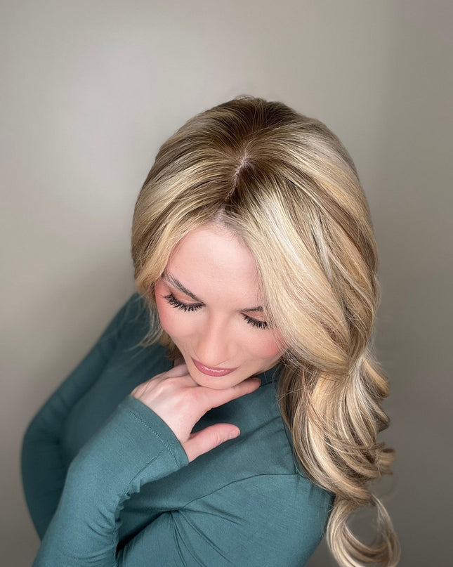 Athena | Human Hair Topper Silk Base in 7”x7'' Size - 130% Density - Raregen Hair