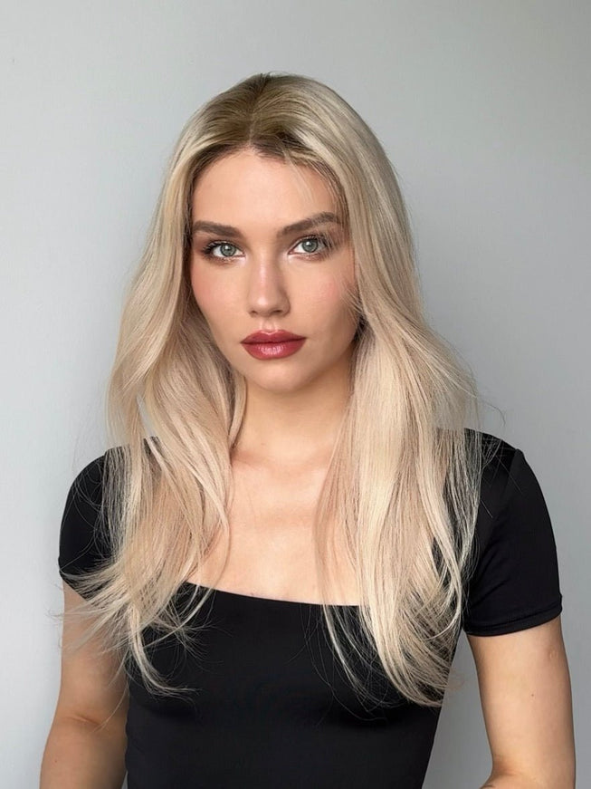 AYLA | Lace Top REMY HUMAN HAIR WIG - Ash platinum blonde - Raregen Hair
