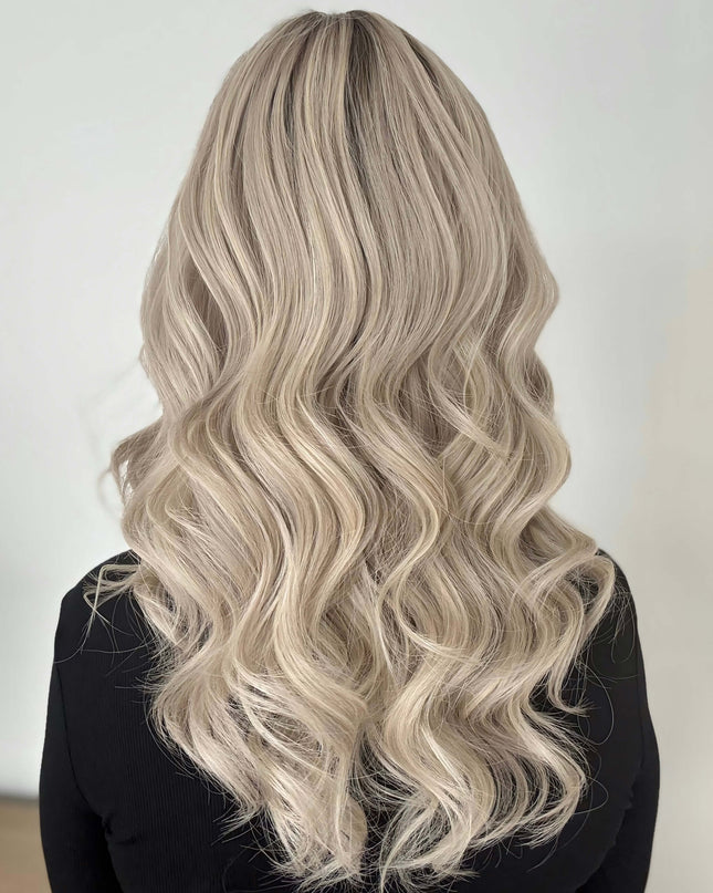 Raregen Lumi 18" | Silk-Inserted Lace Top Wig – Light Ash Blonde Blend