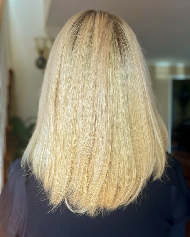 Charlotte-16" | Lace Top Remy Human Hair Wig- Golden Blonde