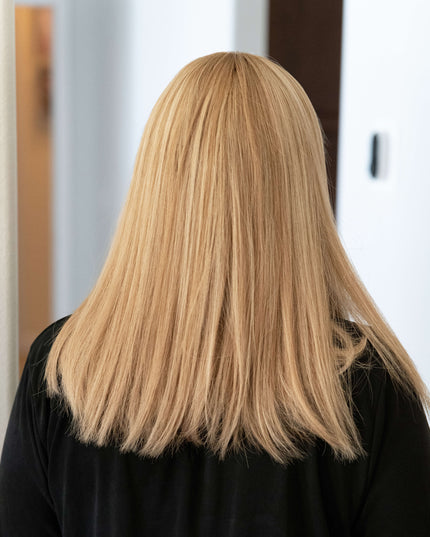 Raregen Elowen 16” | Perruque à bonnet en dentelle - Blond doré chaud naturel