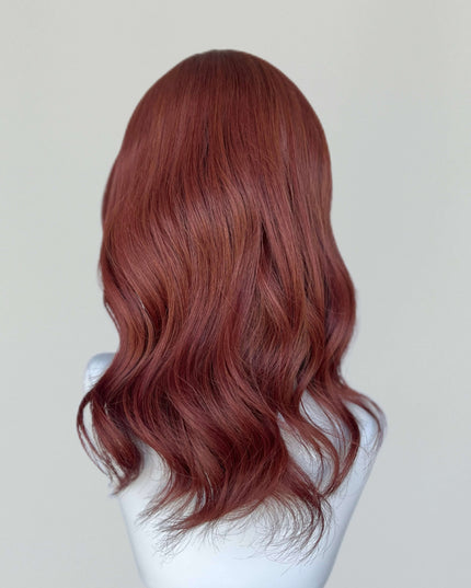Raregen Scarlett 18” | Silk-Inserted Lace Top Wig-Rich Ruby Auburn