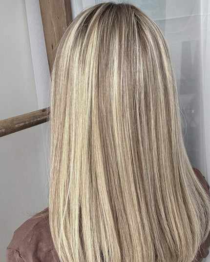 Raregen Ravelle 16” | Silk-Inserted Lace Top Wig-Soft Beige Ash Blonde Blend