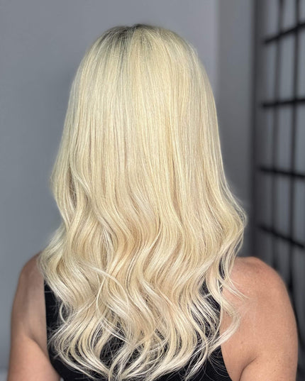 Raregen Alani| Lace Top Remy Human Hair Wig- Natural Warm Blonde with a Cool Smoky Root