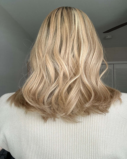 Barbara 14” | Silk-Inserted Lace Top Wig-Beige Blonde with Subtle Dimension