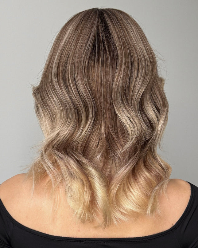 Adela| Lace Top Remy Human Hair Wig- Ashy Beige Blonde Ombre