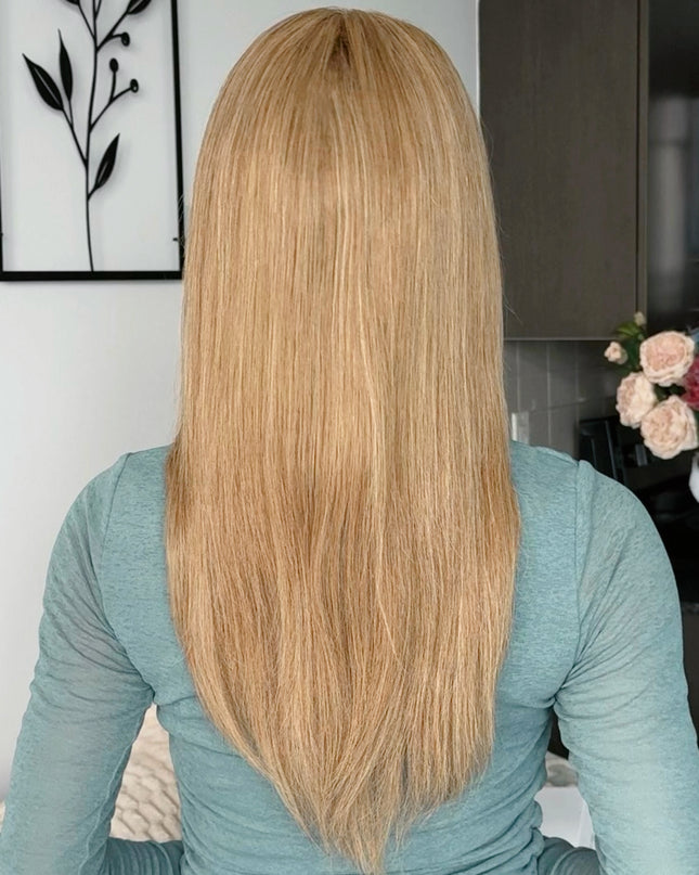 Caroline | Lace Front Remy Human Hair Wig- Side-swept bangs hairstyle