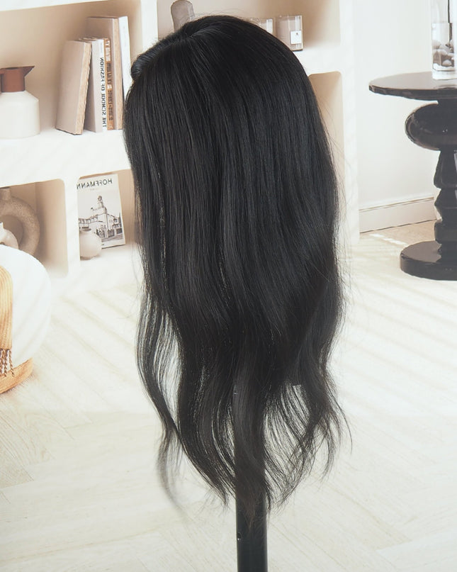 Blair | Human Hair Topper Silk Base in 6x6.5 Inch - Natural Black - Raregen Hair