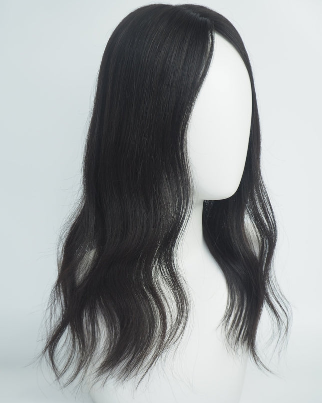 Blair | Human Hair Topper Silk Base in 6x6.5 Inch - Natural Black - Raregen Hair