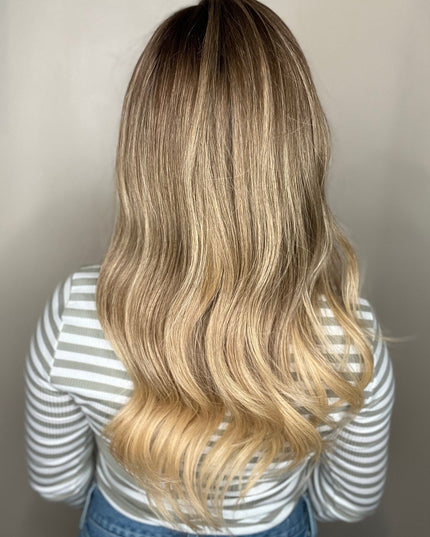 Celine| Lace Top Remy Human Hair Wig - Honey Blonde Balayage - Raregen Hair