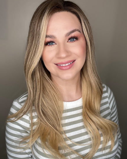 Celine| Lace Top Remy Human Hair Wig - Honey Blonde Balayage - Raregen Hair