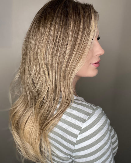 Celine| Lace Top Remy Human Hair Wig - Honey Blonde Balayage - Raregen Hair