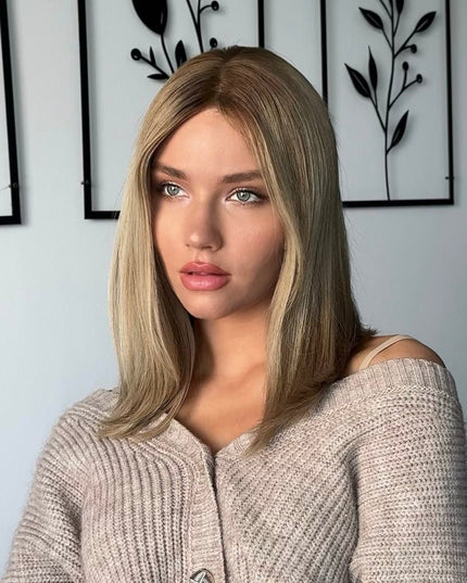 Fran | Lace Top Remy Human Hair Wig - Warm Blonde with Golden Blonde Overtones - Raregen Hair