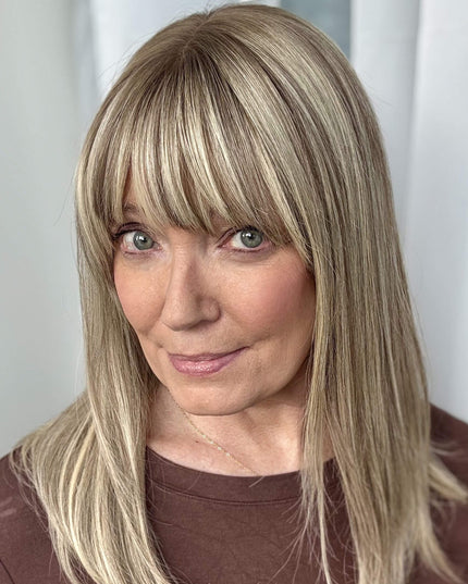 Raregen Ravelle 16” | Silk-Inserted Lace Top Wig-Soft Beige Ash Blonde Blend