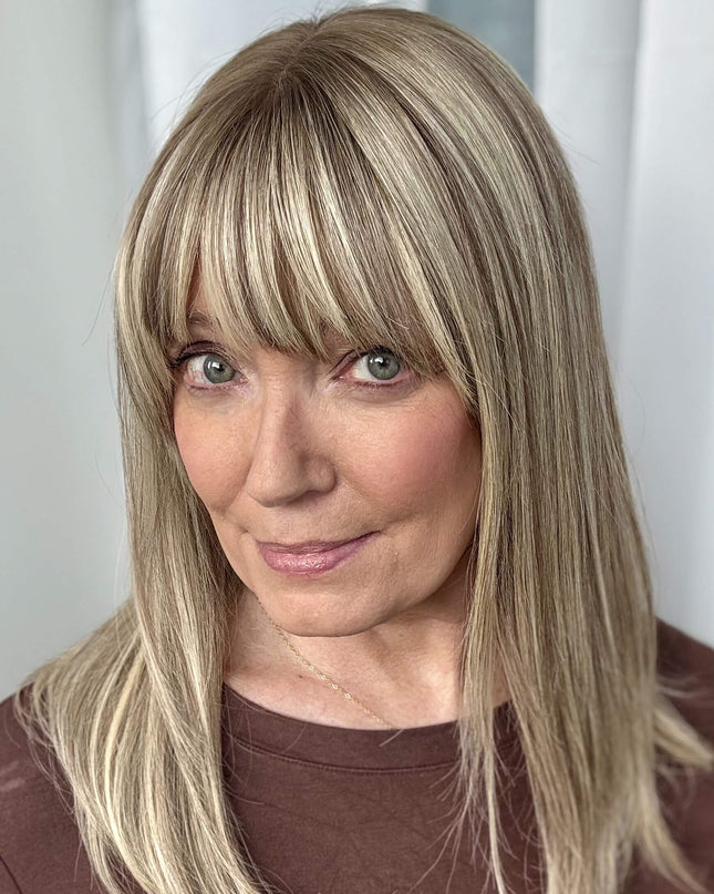 Raregen Ravelle 16” | Lace Top Remy Human Hair Wig-Soft Beige Ash Blonde Blend