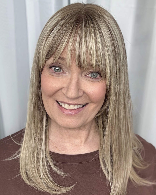 Raregen Ravelle 16” | 100% Hand-tied Human Hair Wig-Soft Beige Ash Blonde Blend