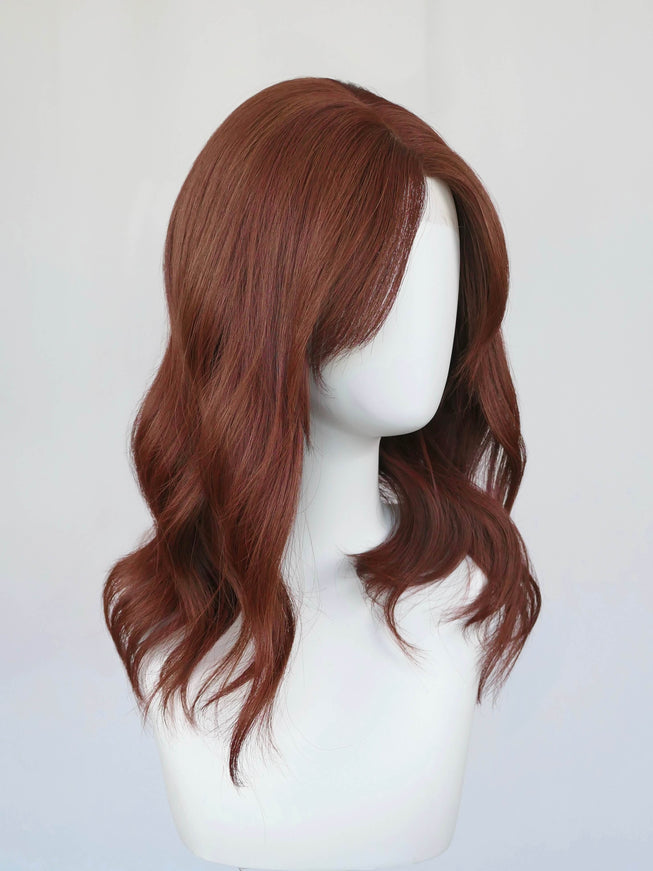 Raregen Scarlett 18” | Silk-Inserted Lace Top Wig-Rich Ruby Auburn