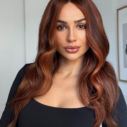 Gemma| Lace Front Remy Human Hair Wig- Sunset Auburn Highlight