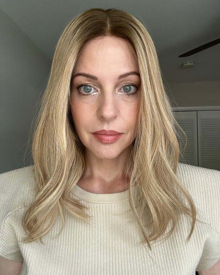Barbara 14” | Silk-Inserted Lace Top Wig-Beige Blonde with Subtle Dimension
