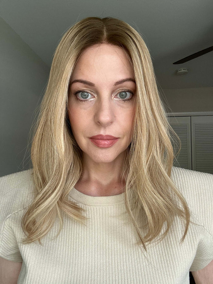 Barbara 14” | Silk-Inserted Lace Top Wig-Beige Blonde with Subtle Dimension