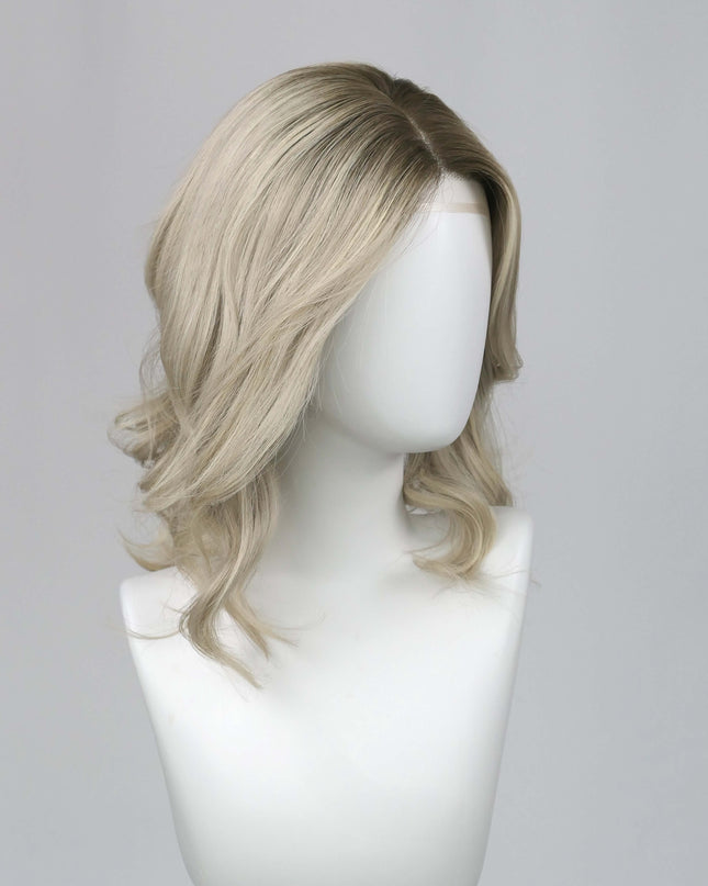 Raregen Lumi 14” | 100% Hand-tied Human Hair Wig-Light Ash Blonde Blend