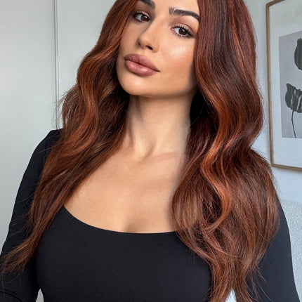 Gemma| Lace Front Remy Human Hair Wig- Sunset Auburn Highlight