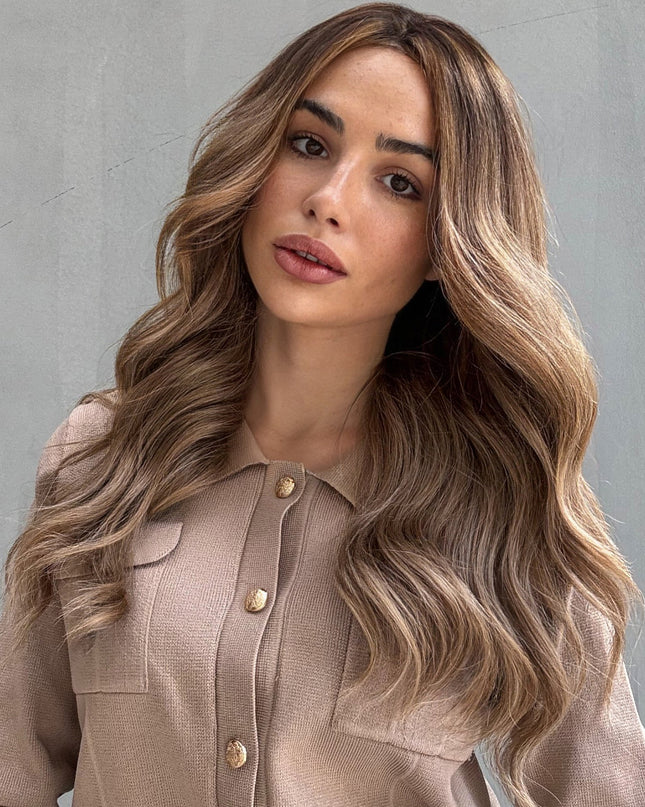 Kelly|  Lace Top Remy Human Hair Wig- Sunkissed Beige Blonde