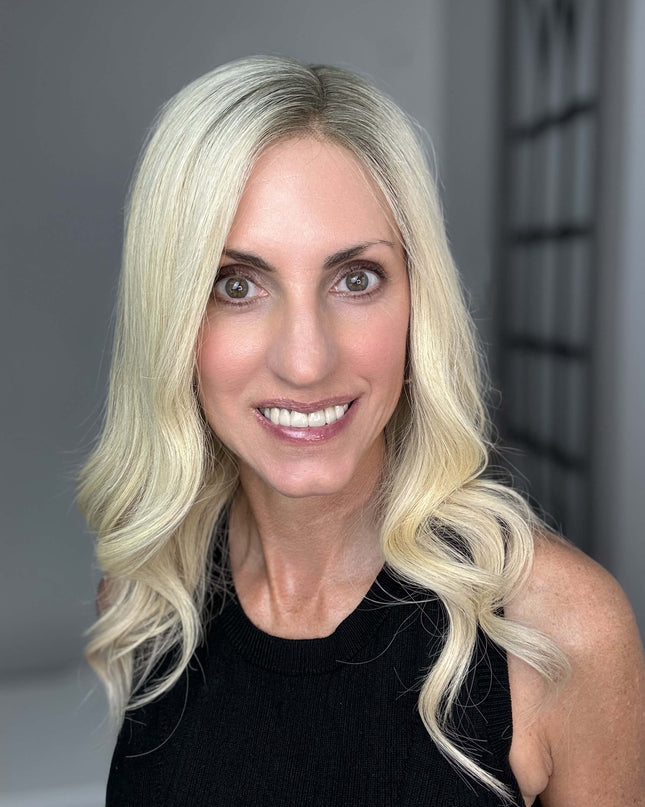 Raregen Alani| Lace Top Remy Human Hair Wig- Natural Warm Blonde with a Cool Smoky Root