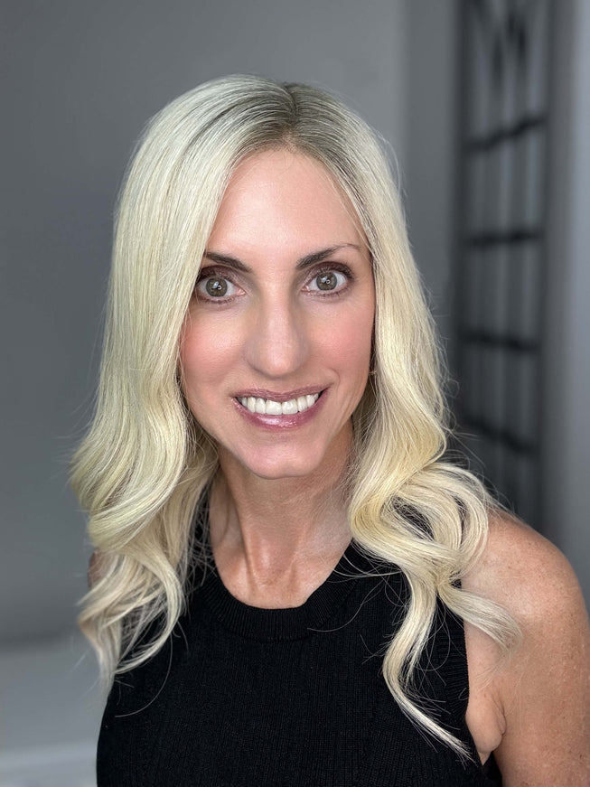 Raregen Alani| Lace Top Remy Human Hair Wig- Natural Warm Blonde with a Cool Smoky Root