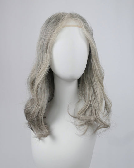 Raregen Sophia 18” | 100% Hand-tied Human Hair Wig-Light Silver Grey Blend