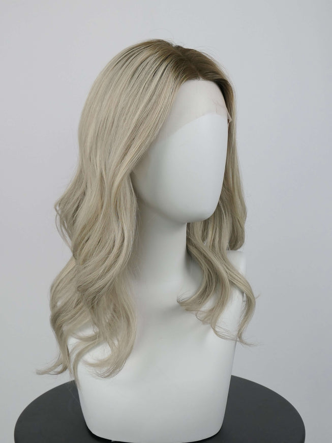 Raregen Lumi 18" | Silk-Inserted Lace Top Wig – Light Ash Blonde Blend