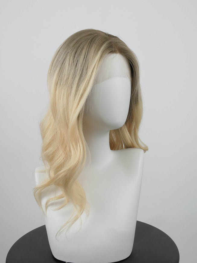 Genevieve 18” | Silk-Inserted Lace Top Wig- Creamy Blonde Ombre