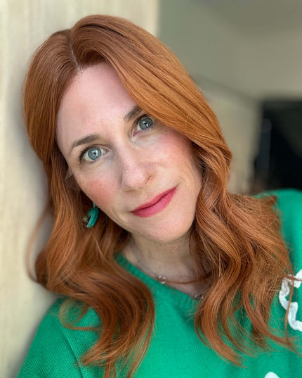 Raregen Reha 18” | Silk-Inserted Lace Top Wig-Soft Copper Ginger with Shadow Root