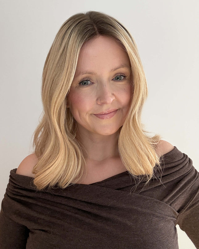 Raregen Barbara 14” | Silk-Inserted Lace Top Wig-Beige Blonde with Subtle Dimension